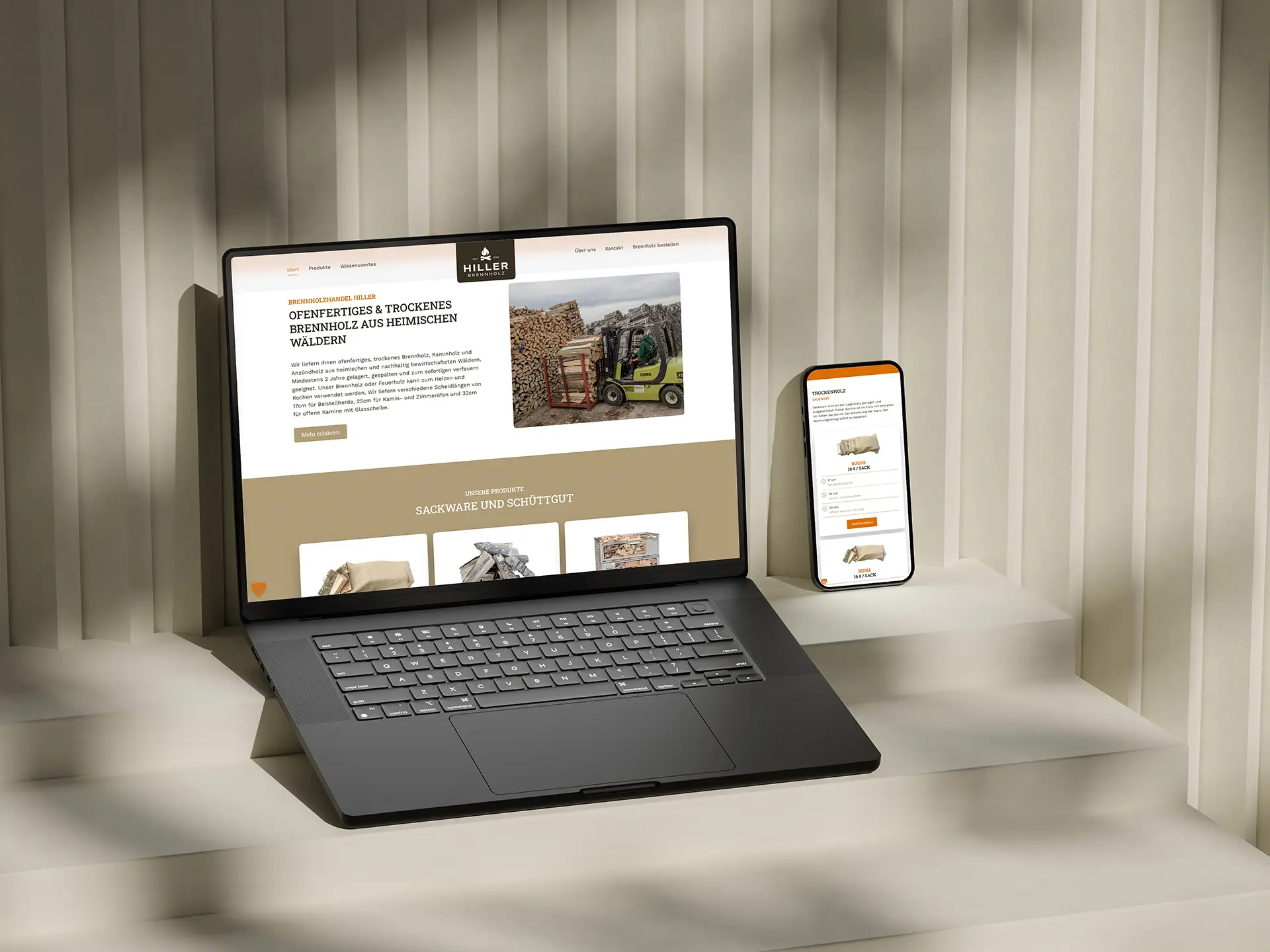 Vision361 Referenzen - Brennholz Hiller Webauftritt
